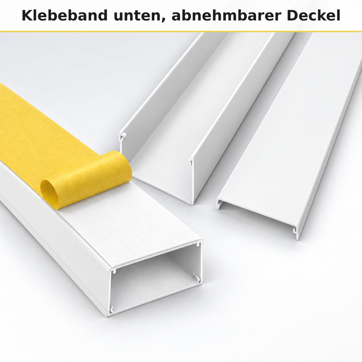 Kabelkanal - 100x40 mm Weiß - Selbstklebend, 2 m — kleben statt bohren