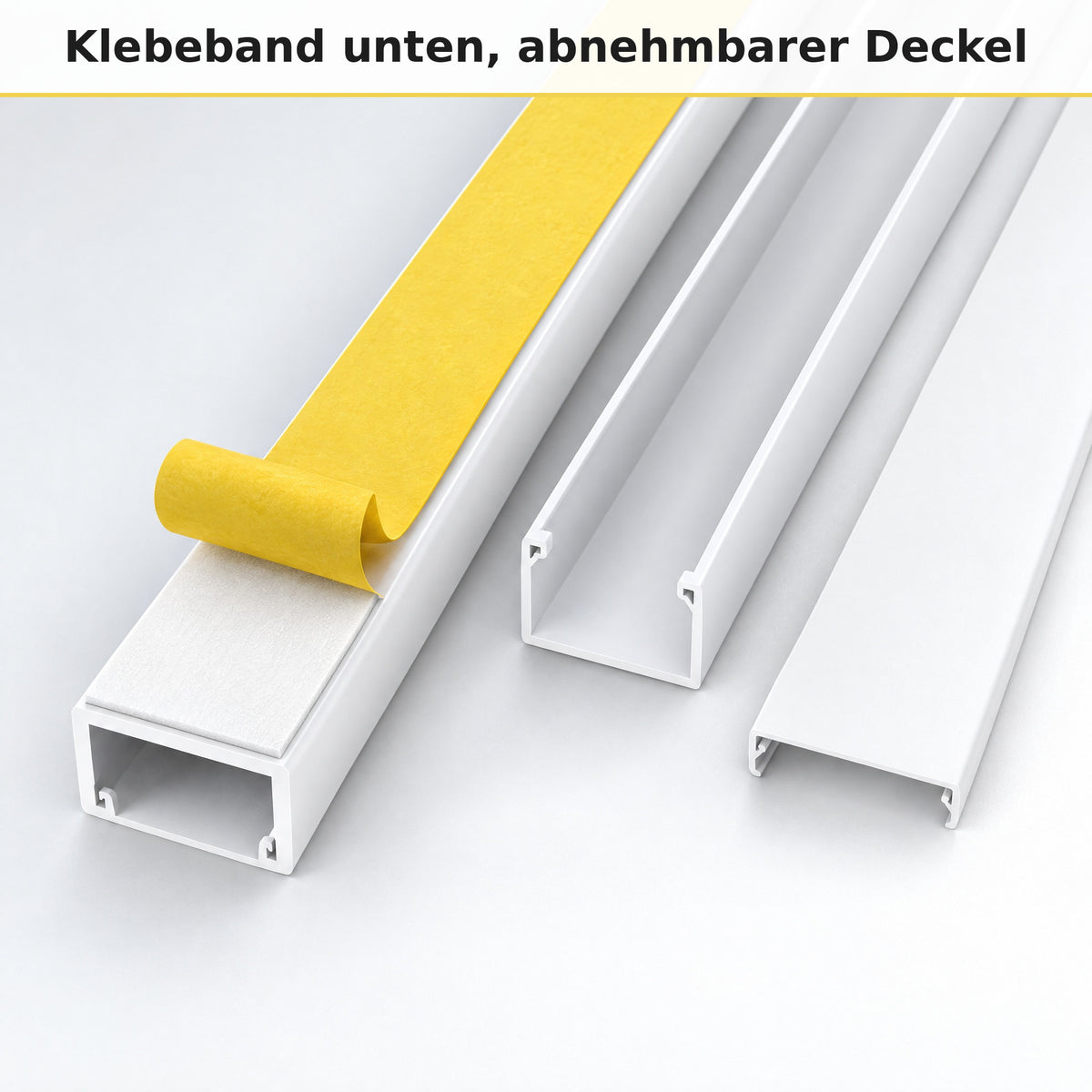 Kabelkanal - 15x10 mm Weiß - Selbstklebend, 2 m — kleben statt bohren