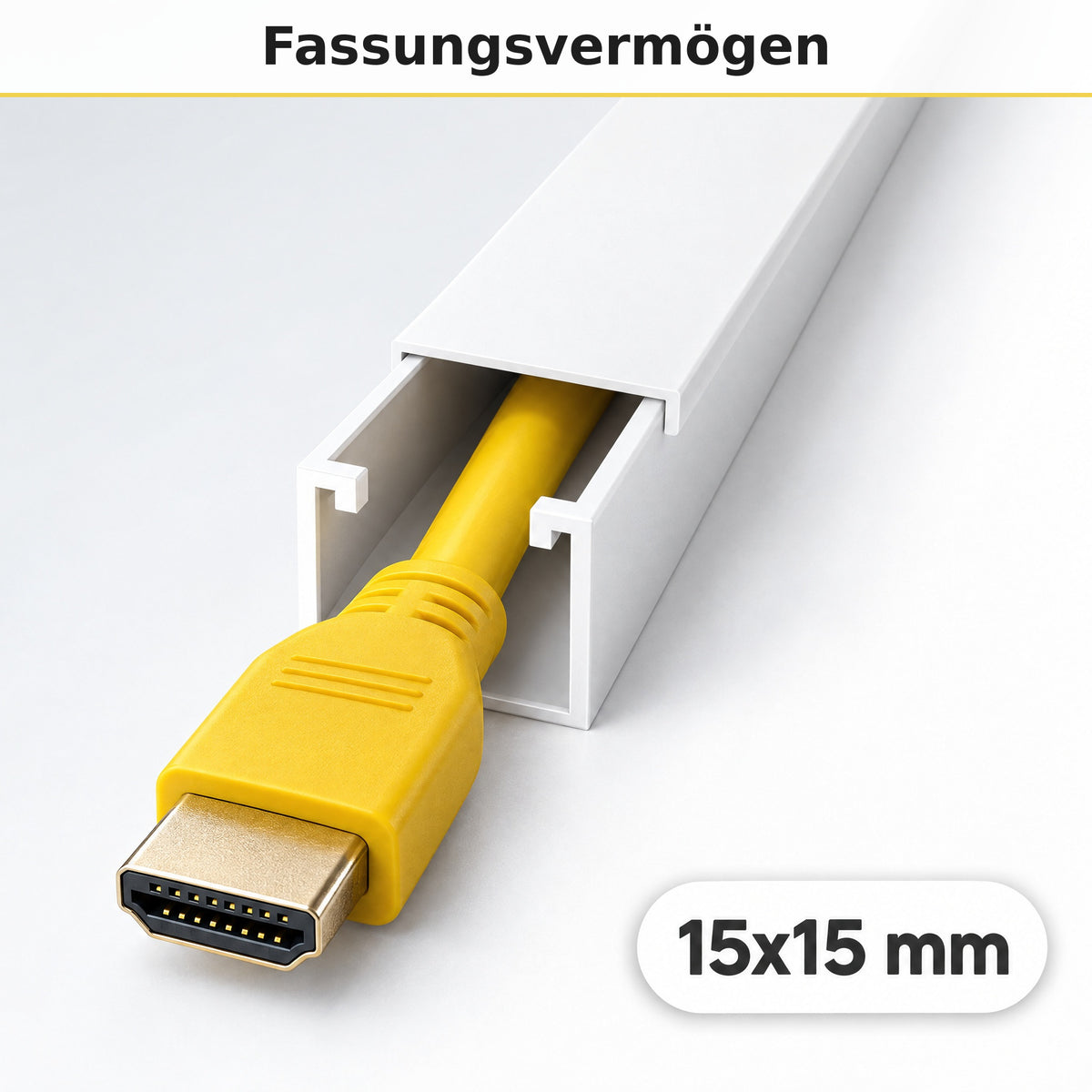 Kabelkanal - 15x15 mm Weiß - Selbstklebend, 2 m — wie viele Kabel passen hinein