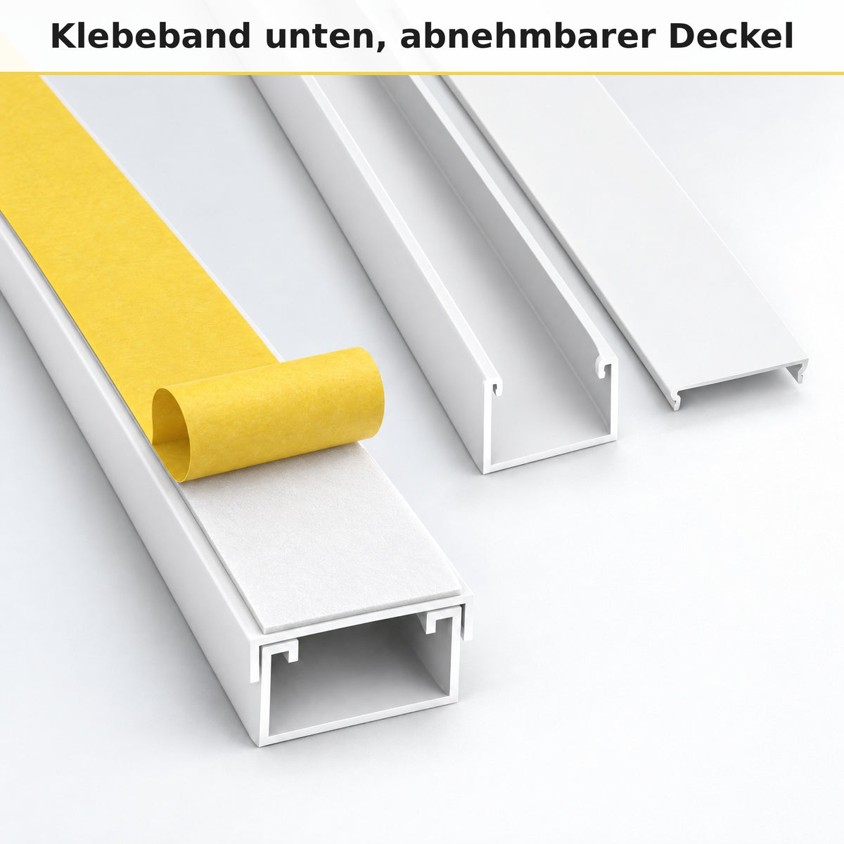 Kabelkanal - 25x16 mm Weiß - Selbstklebend, 1 m — kleben statt bohren