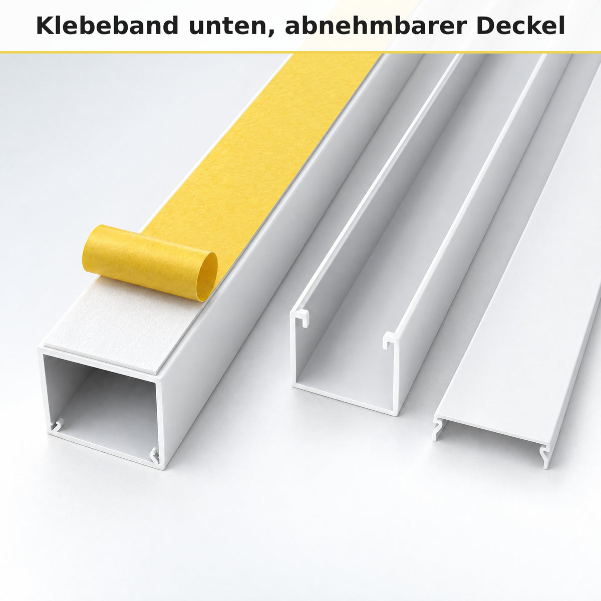 Kabelkanal - 25x25 mm Weiß - Selbstklebend, 2 m — kleben statt bohren