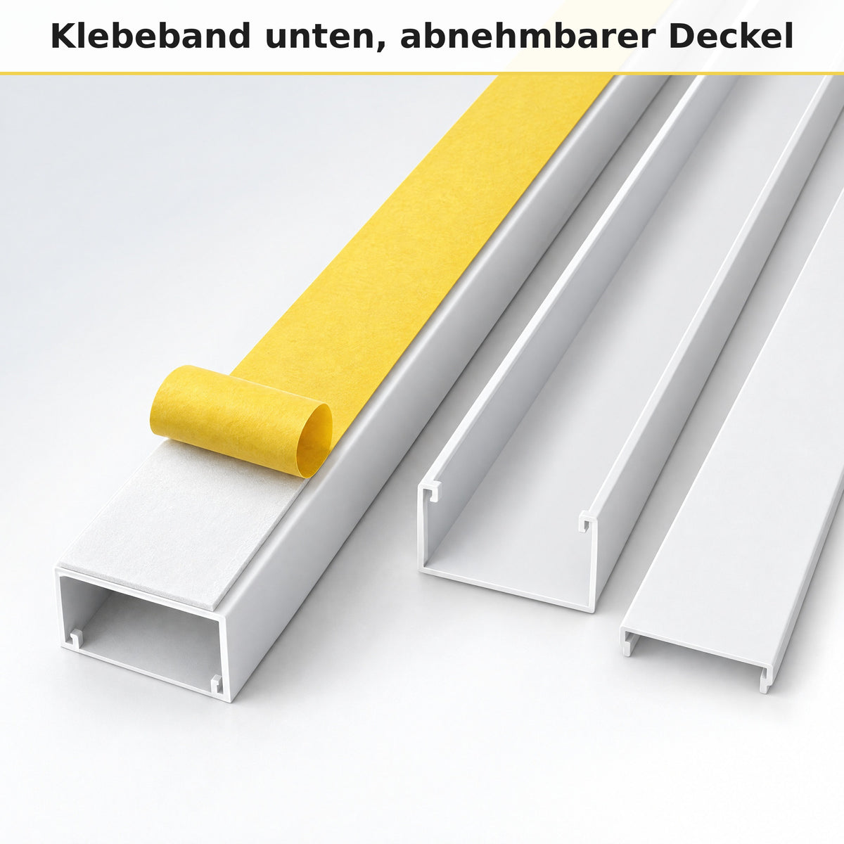 Kabelkanal - 30x15 mm Weiß - Selbstklebend, 1 m — kleben statt bohren