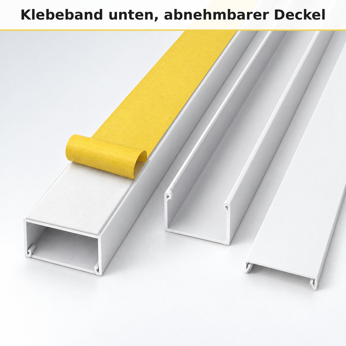 Kabelkanal - 30x20 mm Weiß - Selbstklebend, 2 m — kleben statt bohren