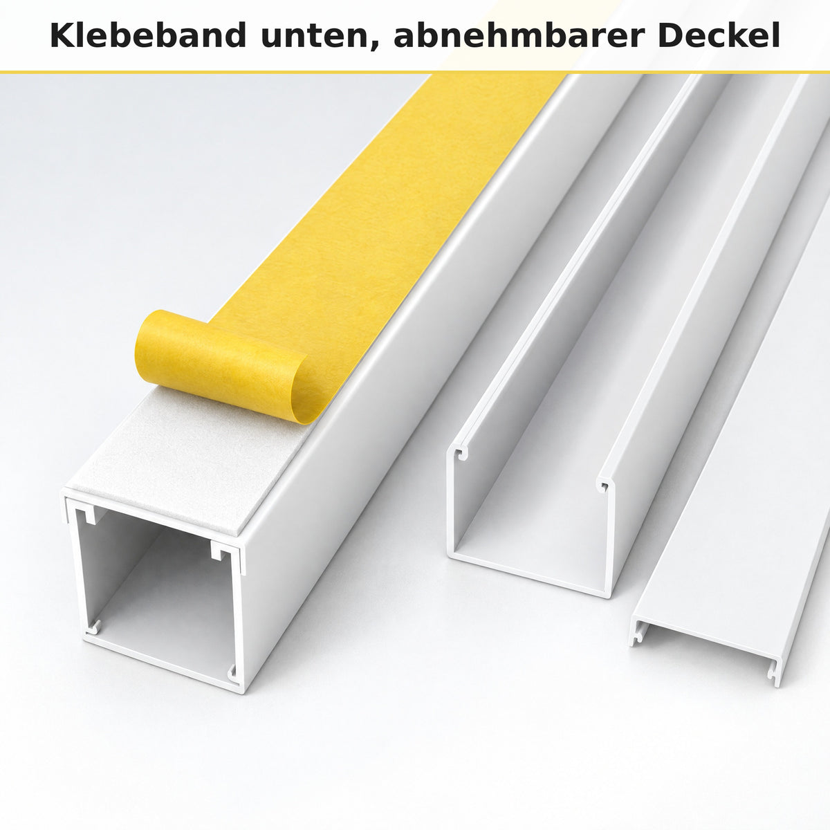 Kabelkanal - 30x30 mm Weiß - Selbstklebend, 2 m — kleben statt bohren
