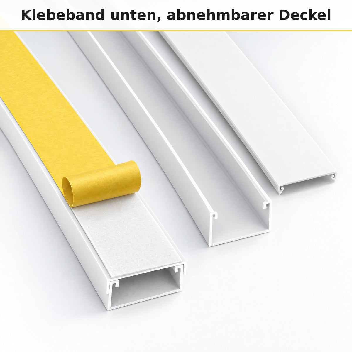 Kabelkanal - 40x16 mm Weiß - Selbstklebend, 1 m — kleben statt bohren