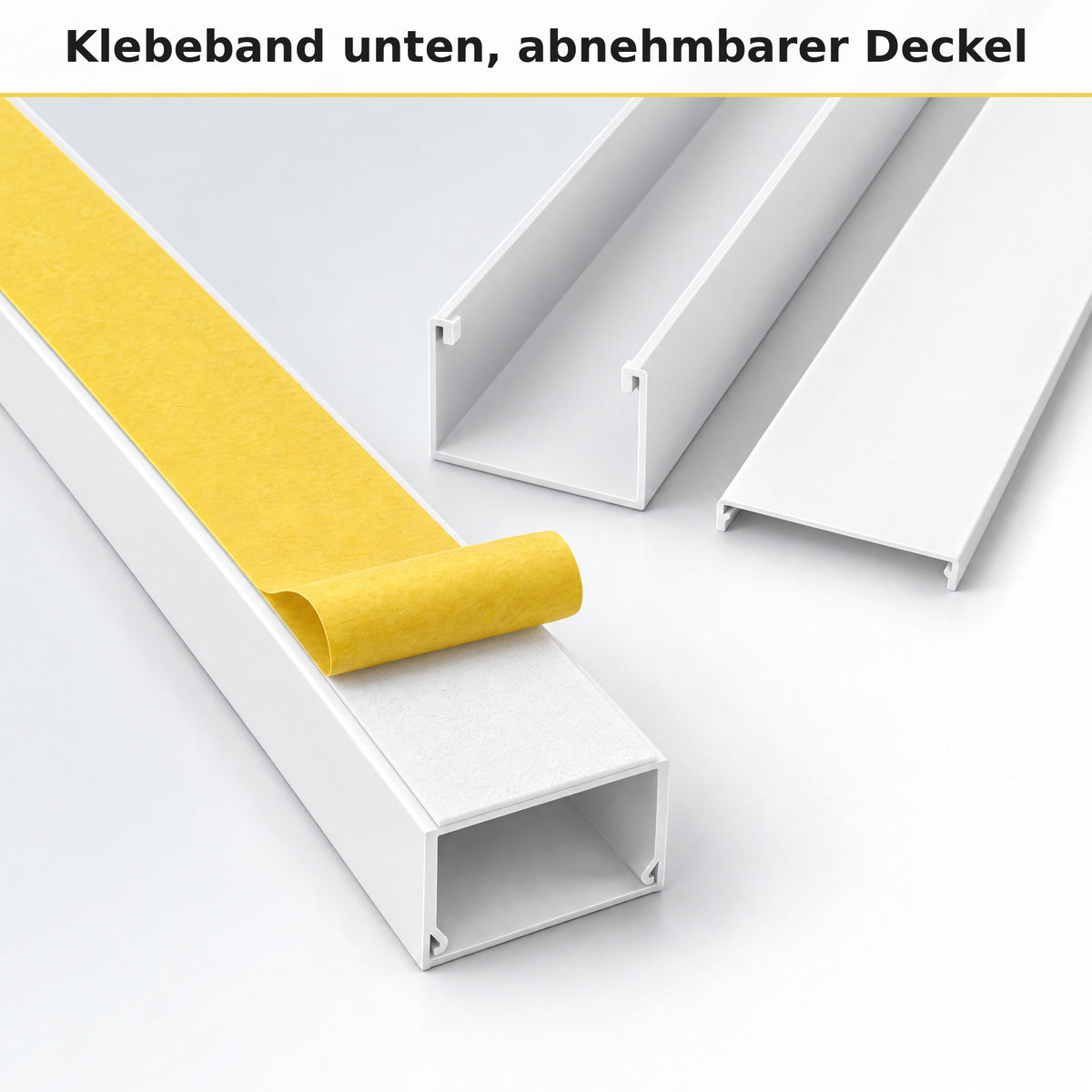 Kabelkanal - 40x25 mm Weiß - Selbstklebend, 2 m — kleben statt bohren