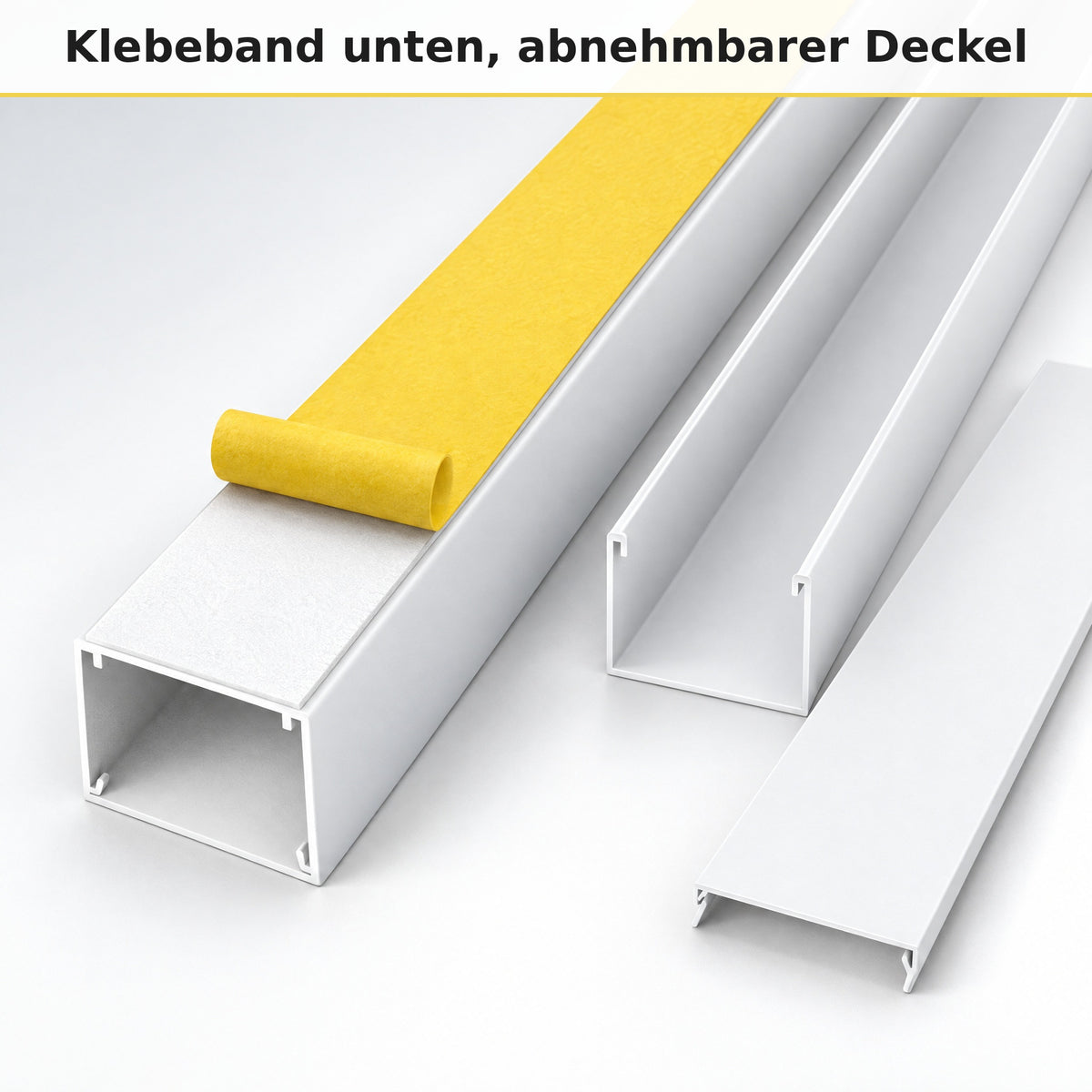Kabelkanal - 60x40 mm Weiß - Selbstklebend, 1 m — kleben statt bohren