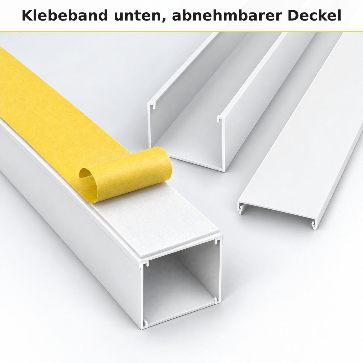 Kabelkanal - 60x60 mm Weiß - Selbstklebend, 1 m — kleben statt bohren